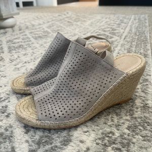 Caslon Gray Open Toe Wedges